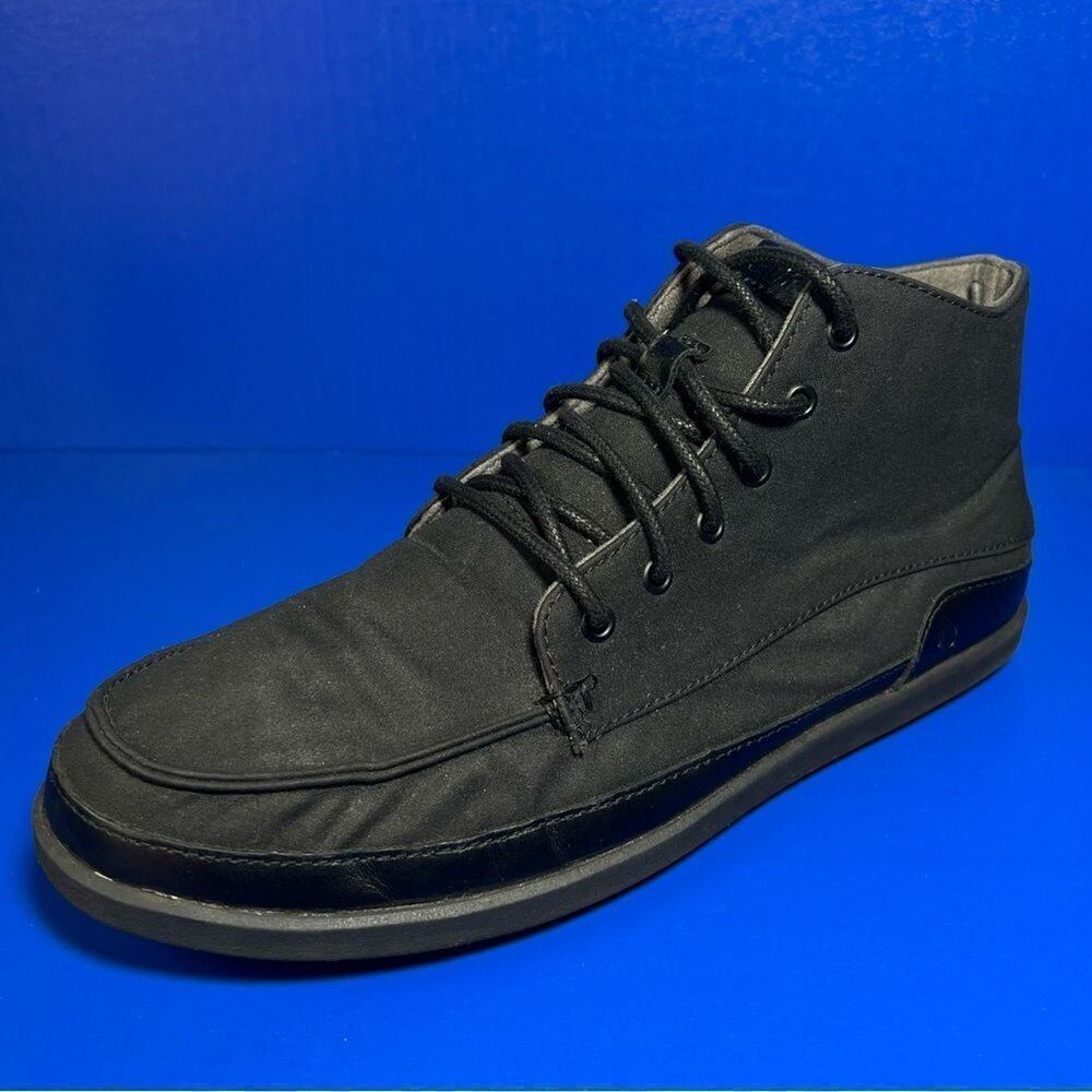 OluKai Nalukai Kapa Canvas Lace Up Boots Black Men 9.5 10377-4040 Casual Shoes